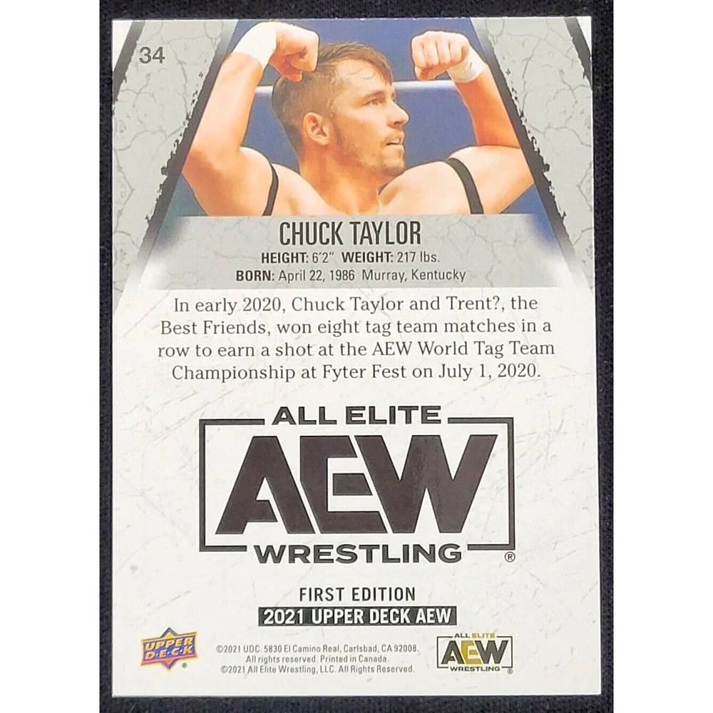 2021 UPPER‎ DECK AEW CHUCK TAYLOR  FINISHER SP INSERT
